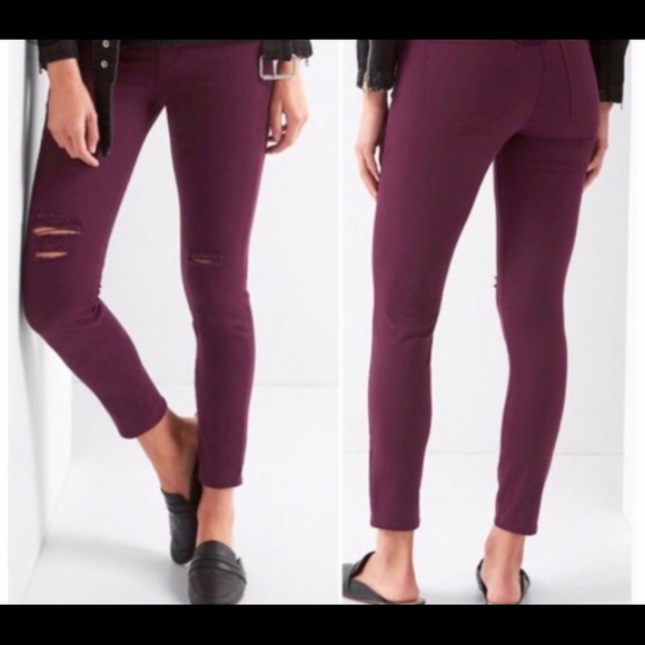 Gap Easy Leggings Jeans Wine Colored 